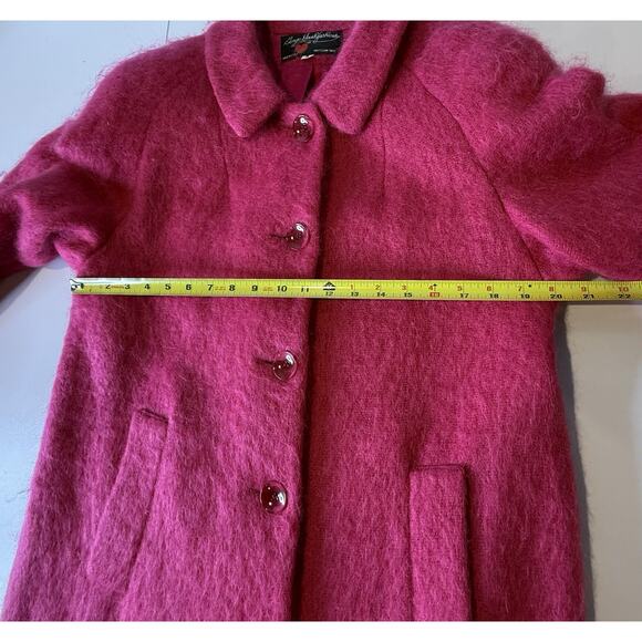 Vtg George David Fashions Pink Fuzzy Mohair Wool Coat Long Womens Sz 8 USA - Picture 6 of 9
